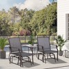 Outsunny Outdoor Glider Chairs with Coffee Table, Patio 2-Seat Rocking Chair Swing Loveseat with Breathable Sling for Backyard, Garden and Porch - 3 of 4