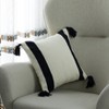 DEERLUX 16" Handwoven Cotton Throw Pillow Cover with Side Stripes with Filler, Black - 2 of 4