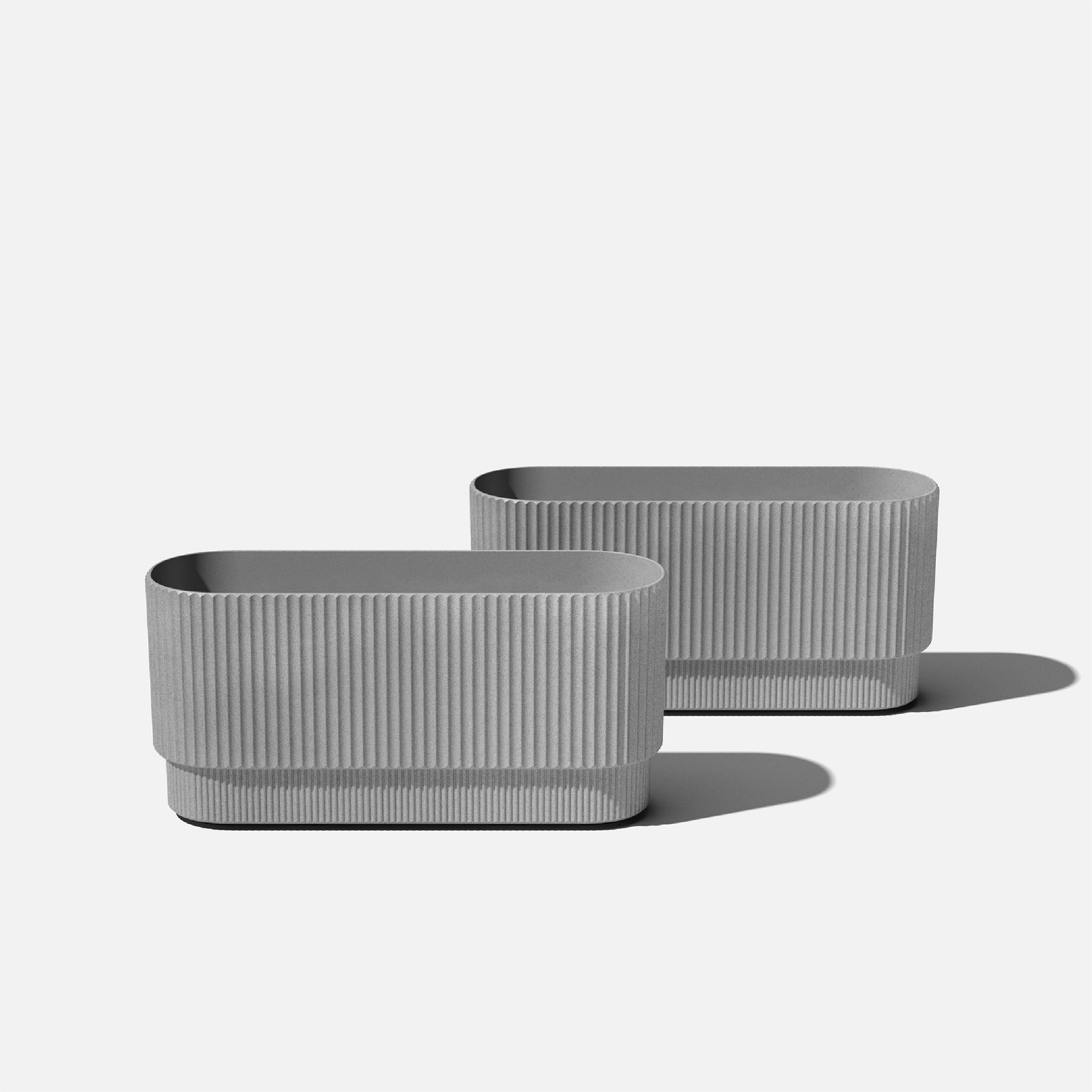 Veradek Demi Series 30" Long Plastic-Stone Planter - Gray 2 Pack