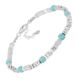 Silpada 'Delightful Moment' Sterling Silver Hematite and Amazonite Bead Bracelet, 7.5" + 1" - 1 of 4