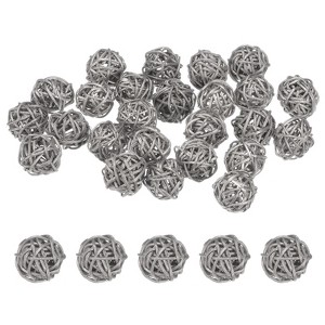 Unique Bargains Wicker Rattan Decorative DIY Crafts Balls 1.2 Inch 25 Pcs - 1 of 4