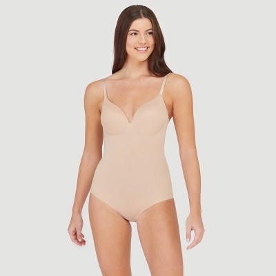 ASSETS by SPANX Women's Flawless Finish Shaping Micro Low Back Cupped  Bodysuit Shapewear