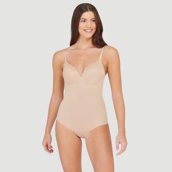 SPANX Women's Trust Your Thinstincts Thong Body Shaper, Natural, Large at   Women's Clothing store: Shapewear Bodysuits