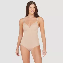 ASSETS BY SPANX Women's Flawless Finish Shaping Micro Low Back Cupped Bodysuit Shapewear