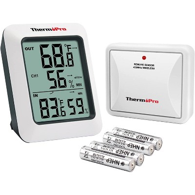 ThermoPro TP60S Digital Hygrometer Indoor Outdoor Thermometer Wireless Temperature and Humidity Gauge Monitor Room Thermometer
