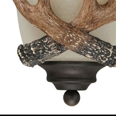 Rustic Black Walnut Dimmable Wall Sconce with Creme Cognac Glass