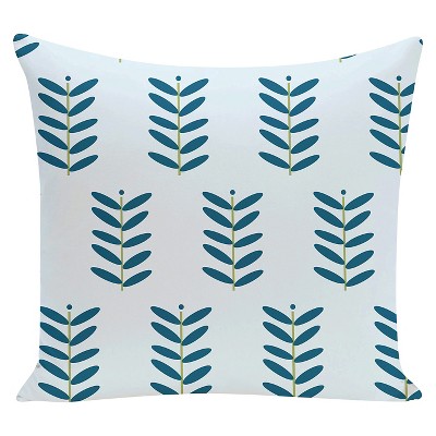 16"x16" Petal Pusher Floral Print Square Throw Pillow Blue - e by design