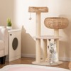 Tangkula 41" Hand-Made Cat Tree Tower Natural Bowl Shaped w/ 2 Perch - 3 of 4