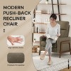 Push Back Recliner Chair, Upholstered Leather Recliner with Footrest, 118-150° Adjustable Wingback Chair for Living Room, Bedroom, Small Spaces – Grey - 4 of 4