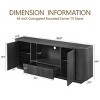 64-Inch Wavy TV Stand with Curved Side Panels, TV Stand Press-to-Open Doors for Living Room, Particle Board TV Stand-Coolbibila - 4 of 4