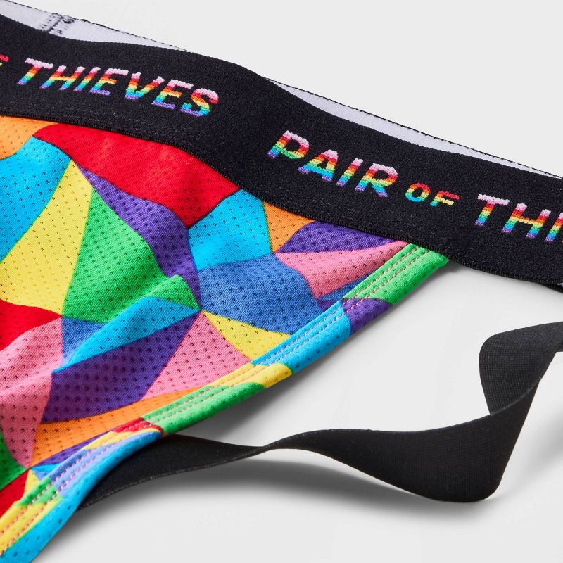 Pair of Thieves Men's Rainbow Abstract Print Super Fit Jockstrap - Red/Blue/Green, 4 of 7