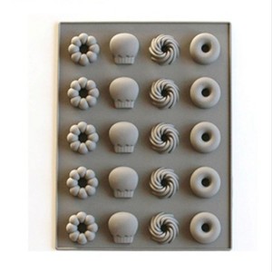 Silicone Cake Mold 25 Grid Fudge Hard Candy Silicone Biscuit Mold(Donuts) - 1 of 4