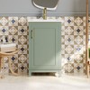 Vynxaria 20-Inch Green Bathroom Vanity - Ceramic Basin, Soft-Close Door, Double Door Shelves, Overflow Hole - Space-Saving for Small Bathrooms - 4 of 4
