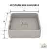 CASAINC 15" Square Concrete Vessel Sink with Pop up Drainer Included - 4 of 4