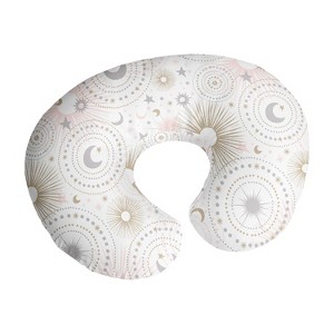Sweet Jojo Designs Girl Support Nursing Pillow Cover (Pillow Not Included) Celestial Pink Gold and Grey - 1 of 4