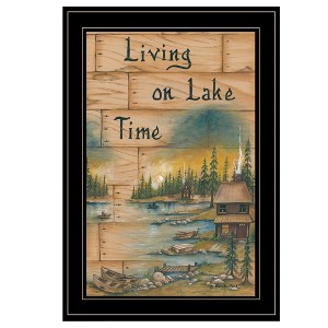 "Living On The Lake" by Mary June, Ready to Hang Framed Print, Black Frame - 1 of 1