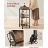 3-Tier Kitchen Serving Cart with Removable Tray, 11.8" x 13.7" x 33.9", Rustic Brown & Black, Wheels with Brakes & Leveling Feet. - 4 of 4