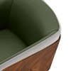 ARTPLAN Mid Century Modern Dining Chair Set of 2,Faux Leather Uphoolsted Accent Arm Chair,Walnut with Beech Feet for Dining Room/Home Office - 3 of 4