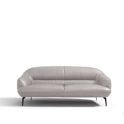 66" Leonia Sofa Taupe Leather - Acme Furniture: Modern Design, Metal Legs, Plush Cushions, Wood Composite Frame