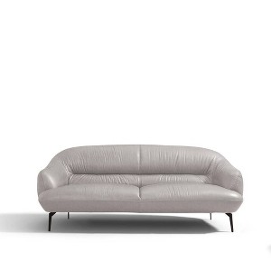 66" Leonia Sofa Taupe Leather - Acme Furniture: Modern Design, Metal Legs, Plush Cushions, Wood Composite Frame - 1 of 4