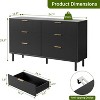 Modern 6 Drawer Double Dresser for Bedroom, Wide Chest of Drawers, Wooden TV Stand, Clothes Storage Cabinet Organizer for Living Room - 2 of 4