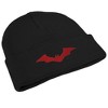 Batman Red Logo Knit Beanie for Men and Women, Black - 4 of 4