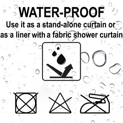 Clear PEVA Shower Curtain with Black Window Design, 71x71 Inches