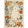 Washable Floral Rug, Non-Slip Low Pile Carpet for Living Room, Entryway, Office - Stain-Resistant & Foldable - 4 of 4