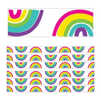 Carson Dellosa Education Kind Vibes Rainbows Straight Borders, 36 Feet Per Pack, 6 Packs