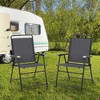 Costway 4PCS Outdoor Patio Folding Chair W/Armrest Portable Camping Lawn Garden - image 2 of 4