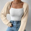 Clearlove Women's Spring and Fall Cropped Cardigan Sweaters Lightweight Knit Open Front Shrugs Outfits - 3 of 4