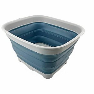 SAMMART 15L (3.9 Gallon) Collapsible Dishpan with Draining Plug - 1 of 4