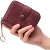 FATMOON Leather Credit Card Holder for Women - RFID Blocking,Bifold Zipper & Compact Organizer with Keychain for Daily Use,Travel - 2 of 4