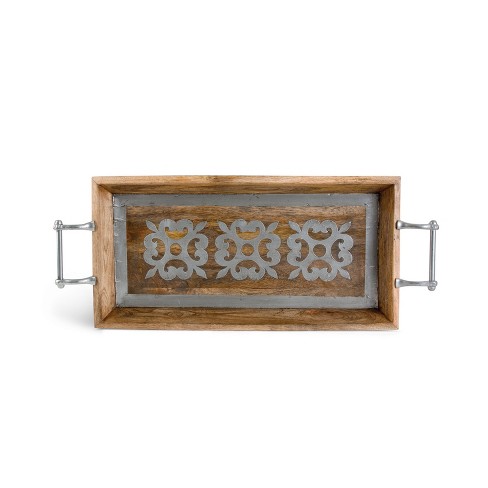 Gg Collection 30 Inch Metal Inlaid, 30 Inch Coffee Table Tray