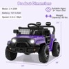 Costway 12V Kids Ride on Truck Car Battery Powered Electric Vehicle with Remote Control White/Purple/Red/Blue/Black/Pink - 3 of 4