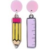 Back to School Dangle Earrings - Playful Pencil & Ruler Design for Teacher Appreciation & Academic Celebrations - 3 of 4