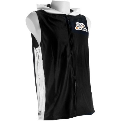 Rival Boxing Dazzle Traditional Sleeveless Ring Jacket with Hood - Black/White
