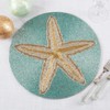 Saro Lifestyle Table Mats with Starfish Beaded Design (Set of 4), Blue - image 4 of 4