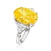 Ross-Simons 9.00 Carat Simulated Yellow Sapphire Ring With 2.00 ct. t.w. Czs in Sterling Silver - 3 of 4