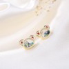 Floating CZ Bear Earrings, Necklace, or Set Gold Plated Sterling Silver Ginger Lyne Collection - 2 of 4