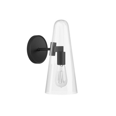 Modway Surround Wall Sconce – Minimalist 1-Light Wall Fixture with Frosted Glass Globe and Brass Mounting Base