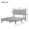 Modern Upholstered Wood Platform Bed Frame with Vertical Channel Tufted Headboard-ModernLuxe - 3 of 4
