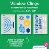 Big Dot of Happiness Hanukkah Window Clings, Reusable Jewish Holiday Window Sticker Decor, Interactive Chanukah Menorah Candle Decals Static Clings - 3 of 4