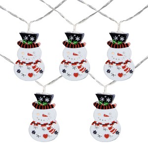 Northlight 10ct Snowmen with Top Hats LED Christmas Lights - 4.5 ft Clear Wire - 1 of 4