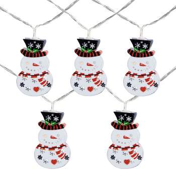 Northlight 10ct Snowmen with Top Hats LED Christmas Lights - 4.5 ft Clear Wire