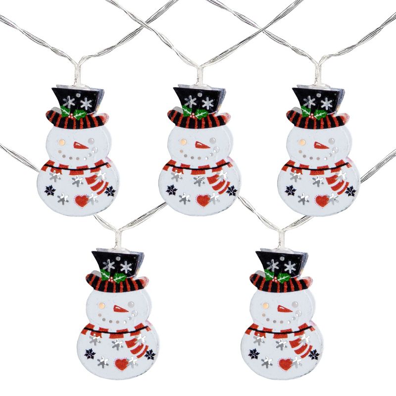 Northlight 10ct Snowmen with Top Hats LED Christmas Lights - 4.5 ft Clear Wire, 1 of 4