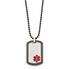 Black Bow Jewelry Stainless Steel Greek Key Medical Dog Tag Necklace - 30 Inch - 2 of 4