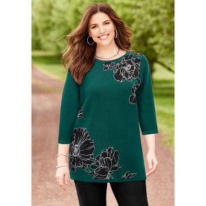 Catherines Patterned Pullover Sweater - 1 of 2