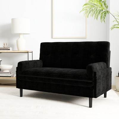 SKRAN Futon Sofa Bed, Loveseat Couch Sofa, Convertible Sleeper with Adjustable Backrest and Upholstered 2-Seat for Small Space, Living Room