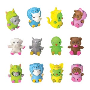 Adorable Mix & Match Critter Erasers (12 Pack) - Fun Costumes, Cute Animals - 1 of 3